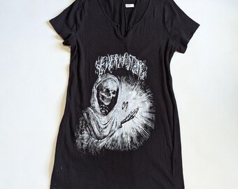 XXL dress | original screen print | butterfly skeleton everlasting