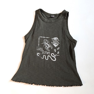 Medium tank | lazy bones screen print