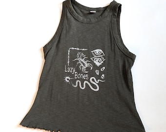 Medium tank | lazy bones screen print