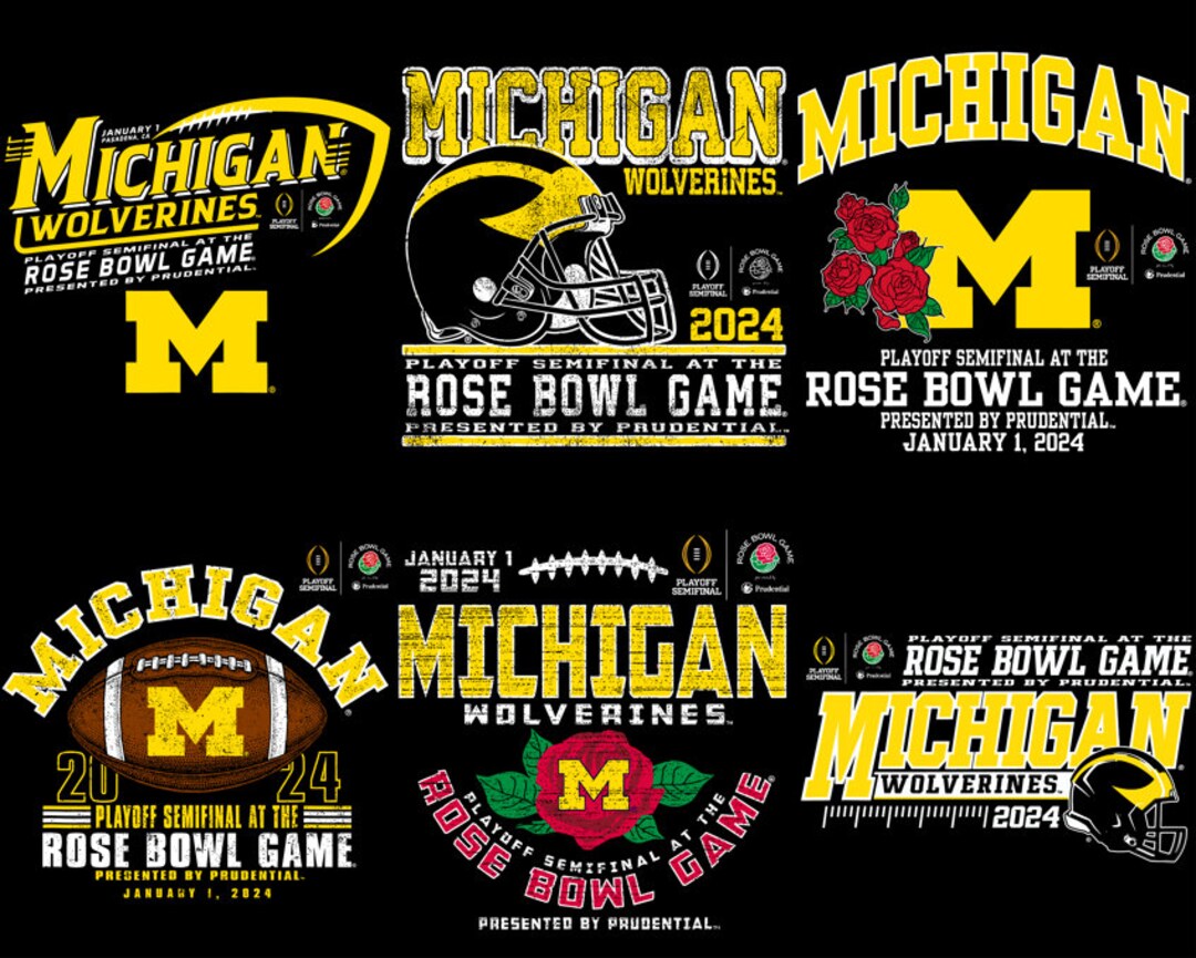 Michigan Wolverines Rose Bowl 2024 Png CFP Semi Football PNG Etsy