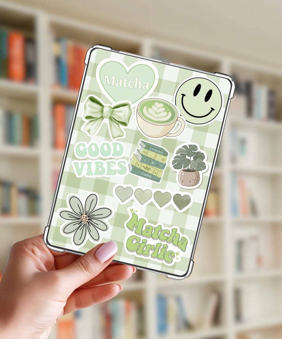 Matcha Kindle Insert | Green Aesthetic Printable | Cozy E-reader Decor ...