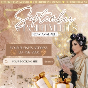 DIY CEO Birthday Flyer, DIY Canva Flyer, Birthday, Lashes, Nails, Wigs, Hair, Makeup, Braids