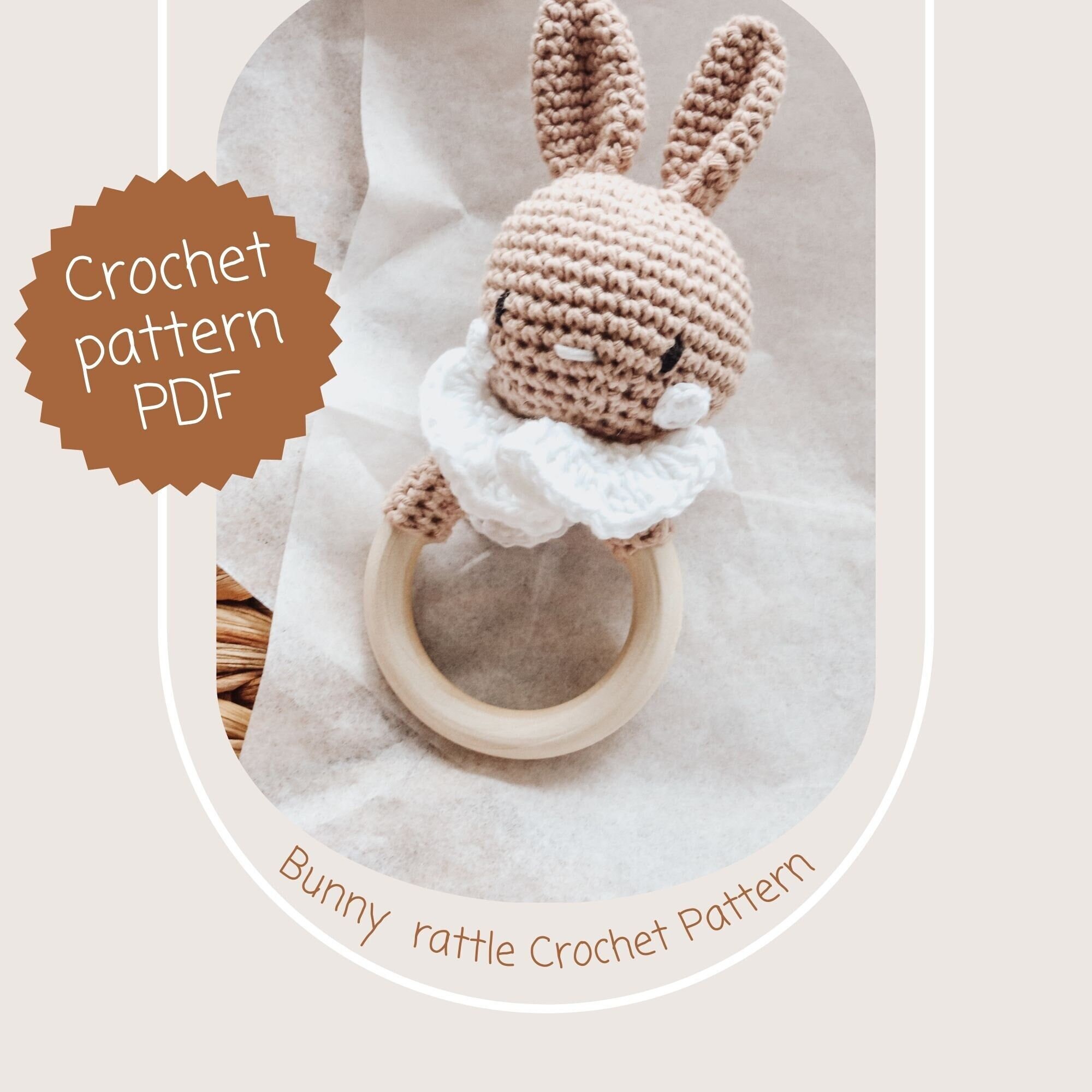 Crochet PATTERN, Bunny Rattle Crochet Pattern, Rabit Crochet Pattern ...
