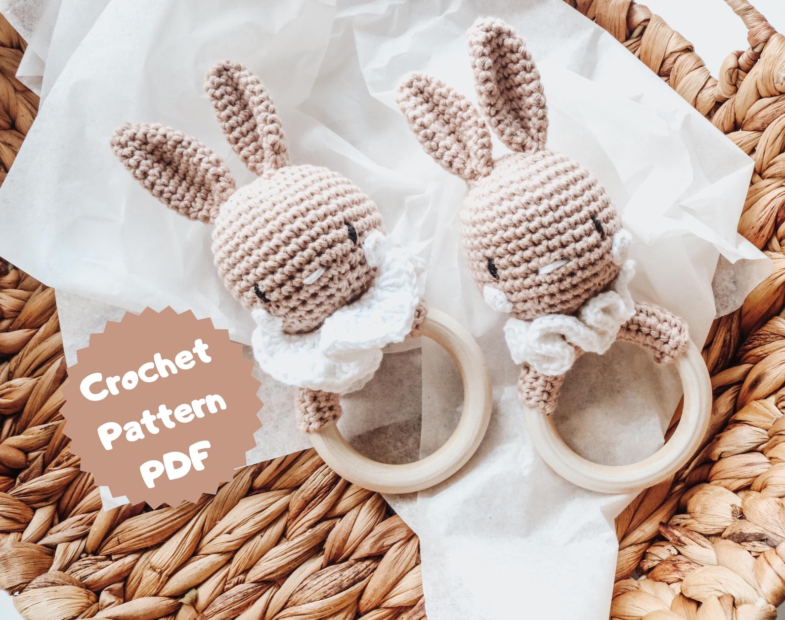 Crochet PATTERN, Bunny Rattle Crochet Pattern, Rabit Crochet Pattern ...