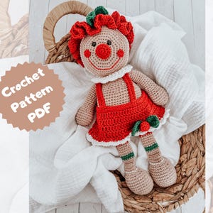 Amigurumi Crochet Pattern, Gingerbread crochet pattern, Christmas gingerbreadman crochet pattern, Amigurumi crochet pattern, US term crochet