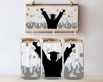 Graduation glass can, graduate glass can png, graduation gifts, iced coffee gift, iced coffee graduation, graduation Glass 16oz