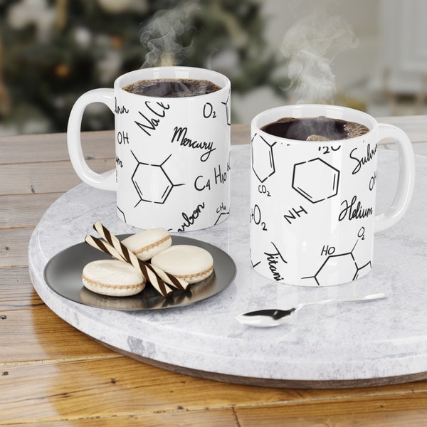 Ceramic coffee Mug (11oz\15oz\20oz) chemistry favours chemistry hot chocolate organic chemistry chemistry teacher lab tech graduation