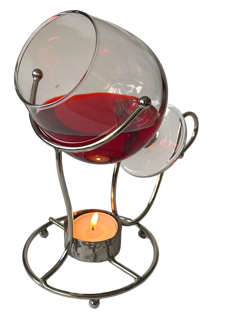Brandy Warmer Stand Gift Set With Glass Brandy Cognac Snifter Holder