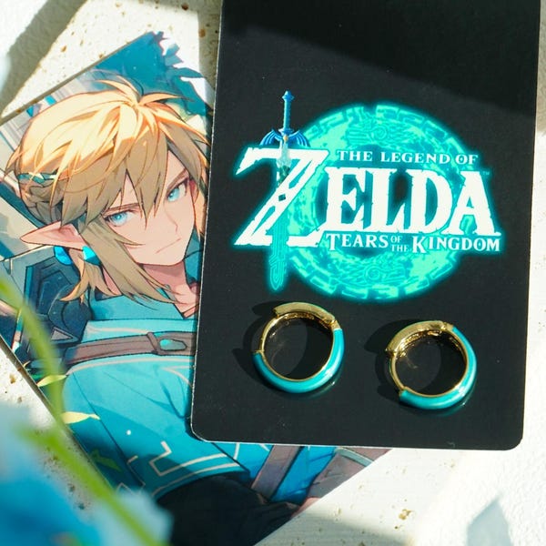 Glow in dark Link Earrings, customized color Hoop Earrings,Link's earrings cosplay earrings,LOZ earrings,zelda earrings,Minimalist earrings