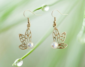 Legend of Zelda Navi   earrings fairy earrings golden fairy wing earrings ,Zelda fan gift ,Zelda earrings