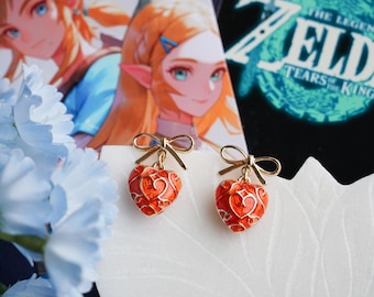Pendientes de corazón, pendientes de Zelda, pendientes LOZ, pendientes de corazón, pendientes TOTK, pendientes de anime, pendientes de Navidad, regalo de Navidad
