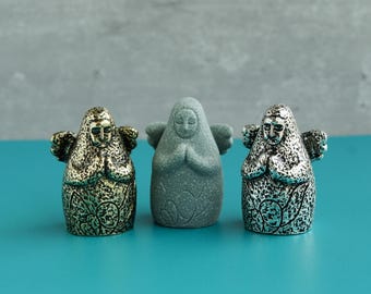 Zelda Goddess Statue Concrete Decor, Gray Stone/metal  Figure, Ancient Hyrule Garden Statue, Zelda Fan Gift, Aged Sacred Shrine