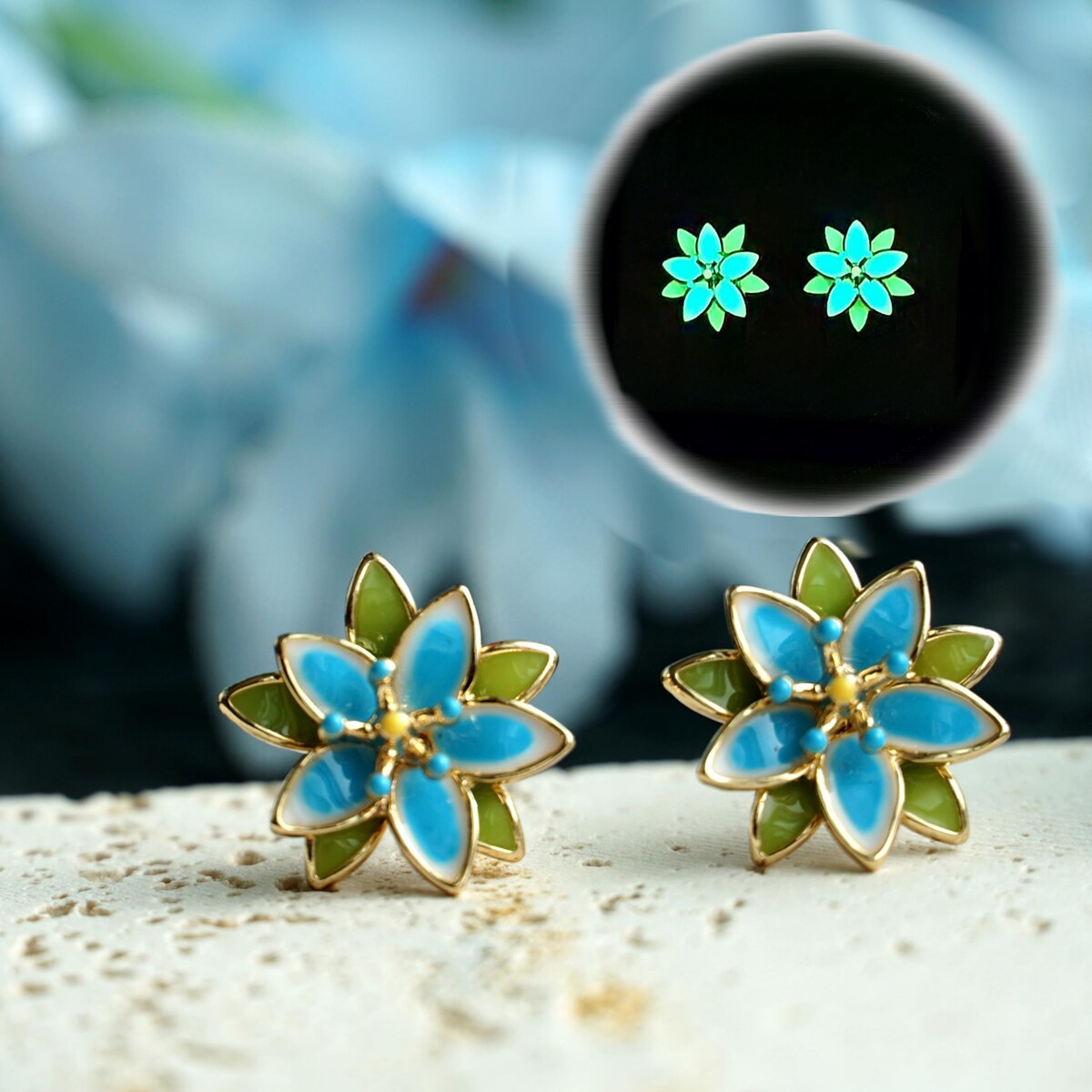 Glow in Dark Silent Princess Earrings ,loz Gamer Gift Blue Flower Earrings Gift Twilight Princess Zelda Cosplay Earrings Anime Earrings - Etsy