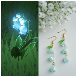 Legend of Zelda Blue Nightshade inspired earrings blue lily of the valley earrings ,Zelda fan gift ,Zelda earrings