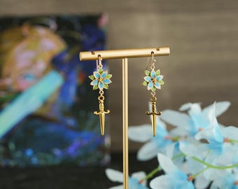 Glow in dark Silent Princess sword earrings ,LoZ Gamer  Earrings, Princess Zelda Cosplay earrings anime earrings,zelda sword earrings