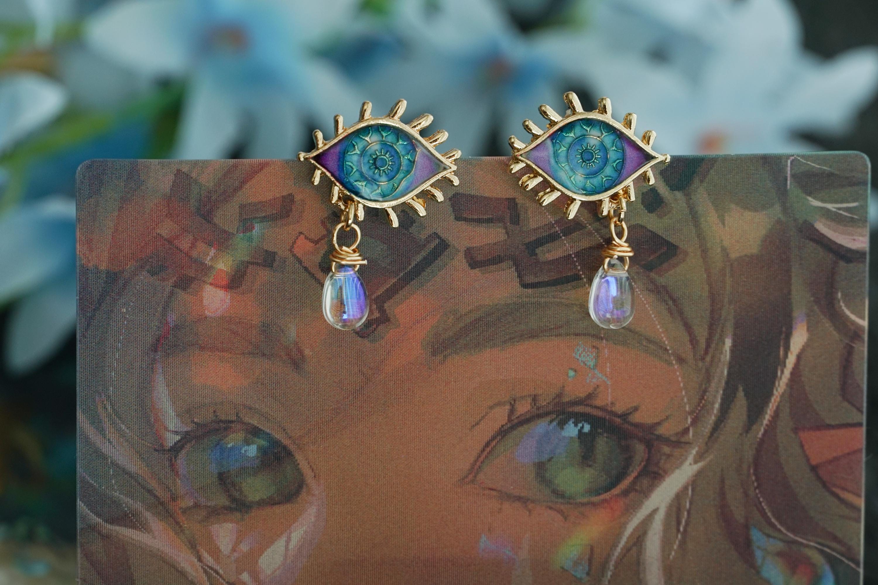 Light Dragon eye Earrings •Zelda Earrings,BOTW earrings • cosplay earrings,Christmas gift,LOZ earrings,zelda jewelry, Dragon tear earrings