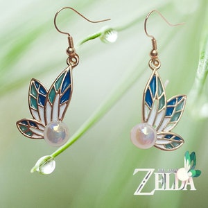 Legend of Zelda Navi  glow in the dark earrings fairy earrings blue fairy wing earrings ,Zelda fan gift ,Zelda earrings