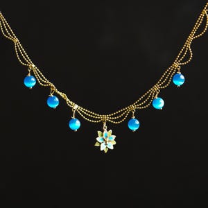 Silent Princess necklace ,LoZ Gamer Gift  Blue Flower necklace Gift Twilight Princess Zelda Cosplay necklace anime necklace Loz necklace
