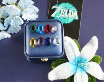 Zelda Glass Rupee Set – Faceted Crystal Gems, Video Game Collectible, Gamer Gift,Zelda gift,Rupee gift,Christmas gift