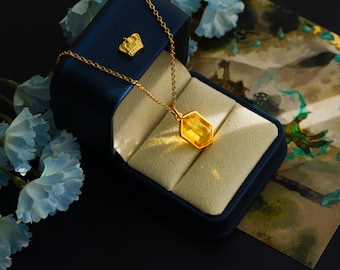 Rupee Necklace, Zelda necklace,LOZ necklace, Zelda Jewelry, cosplay Necklace,TOTK necklace,golden rupee necklace,Christmas earrings