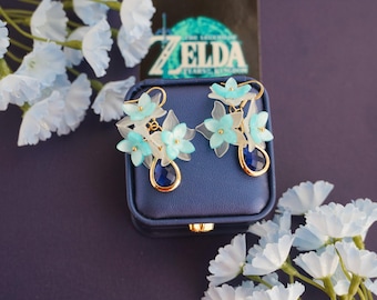 Silent Princess earrings ,LOZ Gamer Gift  Blue Flower Earrings Gift Twilight Princess Zelda Cosplay earrings anime earrings,BOTW earrings