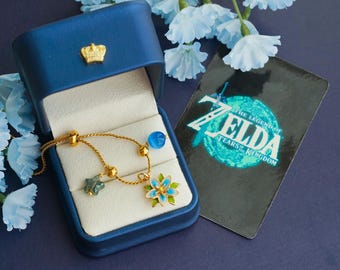Zelda bracelet ,silent princess Inspired Bracelet, gold plated Glass Beads,Link bracelet,LOZ bracelet,BOTW bracelet,anime bracelet,loz gift