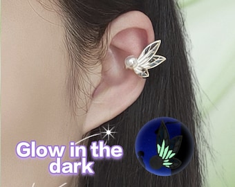 Navi  glow in the dark  ear cuff  fairy ear cuff golden fairy wing ear cuff ,Zelda fan gift ,Zelda earrings
