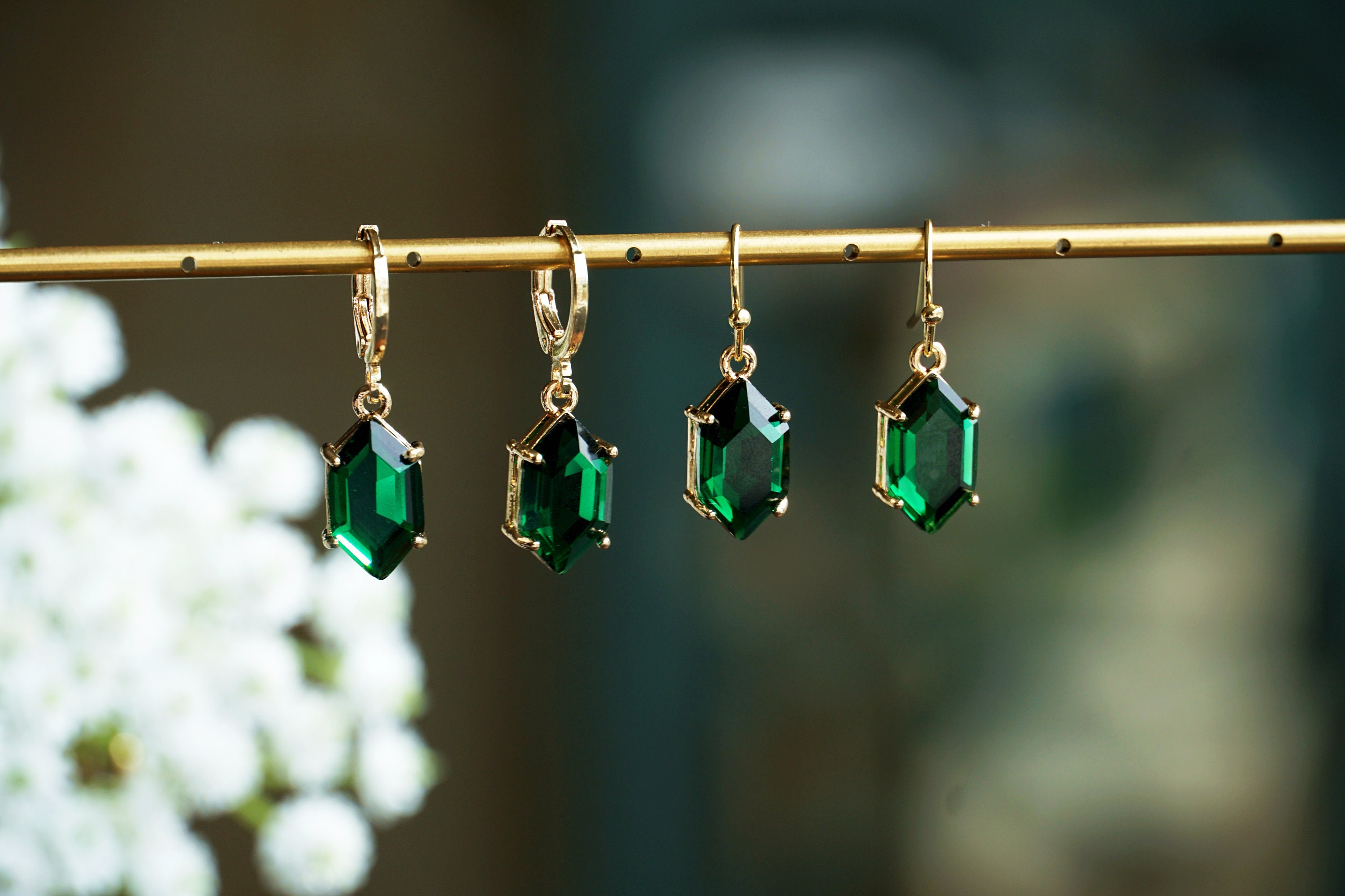 Rupee earring,Zelda Earrings Pair Rupee -Zelda pupee earrings,green zicron earrings,Christmas gift,gift for her,green gem earrings,Clip on
