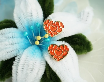 Pendientes de corazón que brillan en la oscuridad, pendientes de Zelda, pendientes LOZ, pendientes de corazón TOTK, pendientes de anime, pendientes de Navidad, regalo de Navidad.