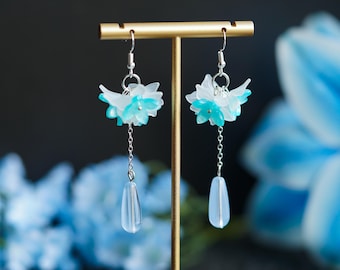 Silent Princess earrings ,LOZ Gamer Gift  Blue Flower Earrings Gift Twilight Princess Zelda Cosplay earrings anime earrings,BOTW earrings
