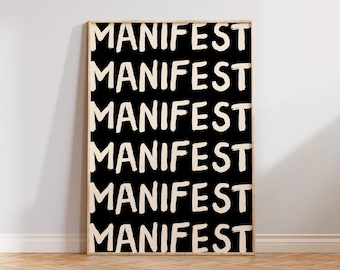 Lámina artística de Manifestación, Póster de Manifestación, Arte mural de Manifestación, Ley de la Atracción, Impresión con cita, Decoración de dopamina, Arte para apartamentos
