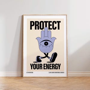 Hamsa Hand Print, hamsa wall art, Evil Eye Print, Third Eye Print, Trendy Evil Eye Wall Art, Friend Gifts, Positive Affirmations Print