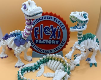 Multicolor 3D Printed Skeleton Dinosaur & Animal Figures | Choose Your Model | Color Accent Bones