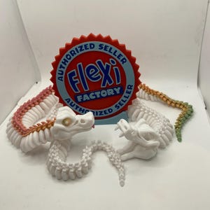 3D Printed Articulating Skeleton Snake: Multi-Colored Flexi Fidget Toy