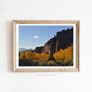 Impresión del paisaje del Parque Nacional de Yellowstone - Arte rústico de la pared de otoño - Decoración del hogar del terreno de montaña occidental