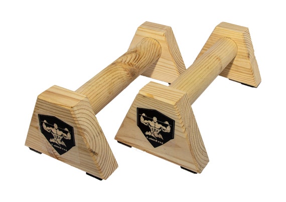 Calisthenics Wood Parallettes 25cm Sturdy Gymnastics Low Push Upbars  FREEPOSTAGE 