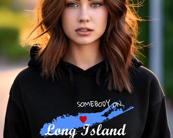 Somebody on Long Island Loves Me - Cozy Love Unisex Hooded Sweatshirt