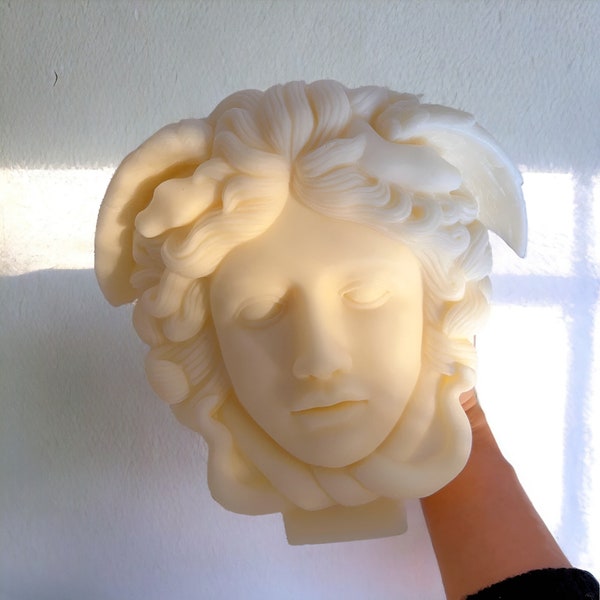 Medusa Head Statue, Greek Sculpture Medusa, Candle Mold Statues, Medusa Head Candle Mold, Soap Bar Mould for Medusa Head