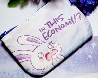 Bunny Coin Purse - Funny meme In this economy, a mini wallet for cards, coins