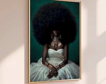 Urban Wall Art Black Girl Wall Art Black Woman Art Afro Fashion African American Art Luxury Black Art Print Modern Cultural Decor
