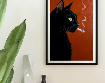 ascii cat smoking cigarette what a time to be alive Out of Context Cats (@catsoutofcontxt) on X Longest side approximately 8cm Cat Smoking Framed Poster