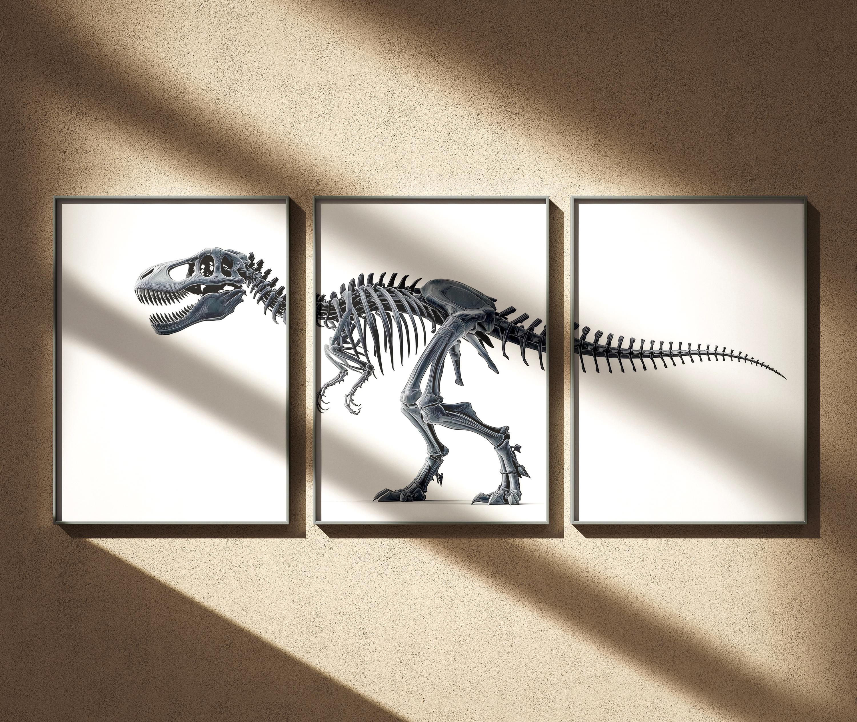 T-Rex恐竜の骨格ウォールアート3点セット | ティラノサウルス