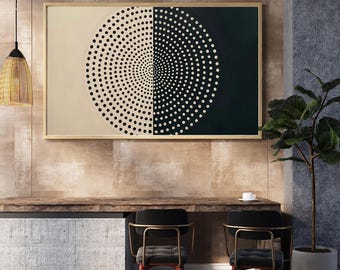 Abstract Ethnic Aboriginal Style Art Printable | Earthy Tribal Black Beige Modern Wall Art |