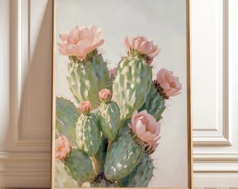 Pink Cactus Flower Print: Desert Botanical Wall Art (Digital Download)