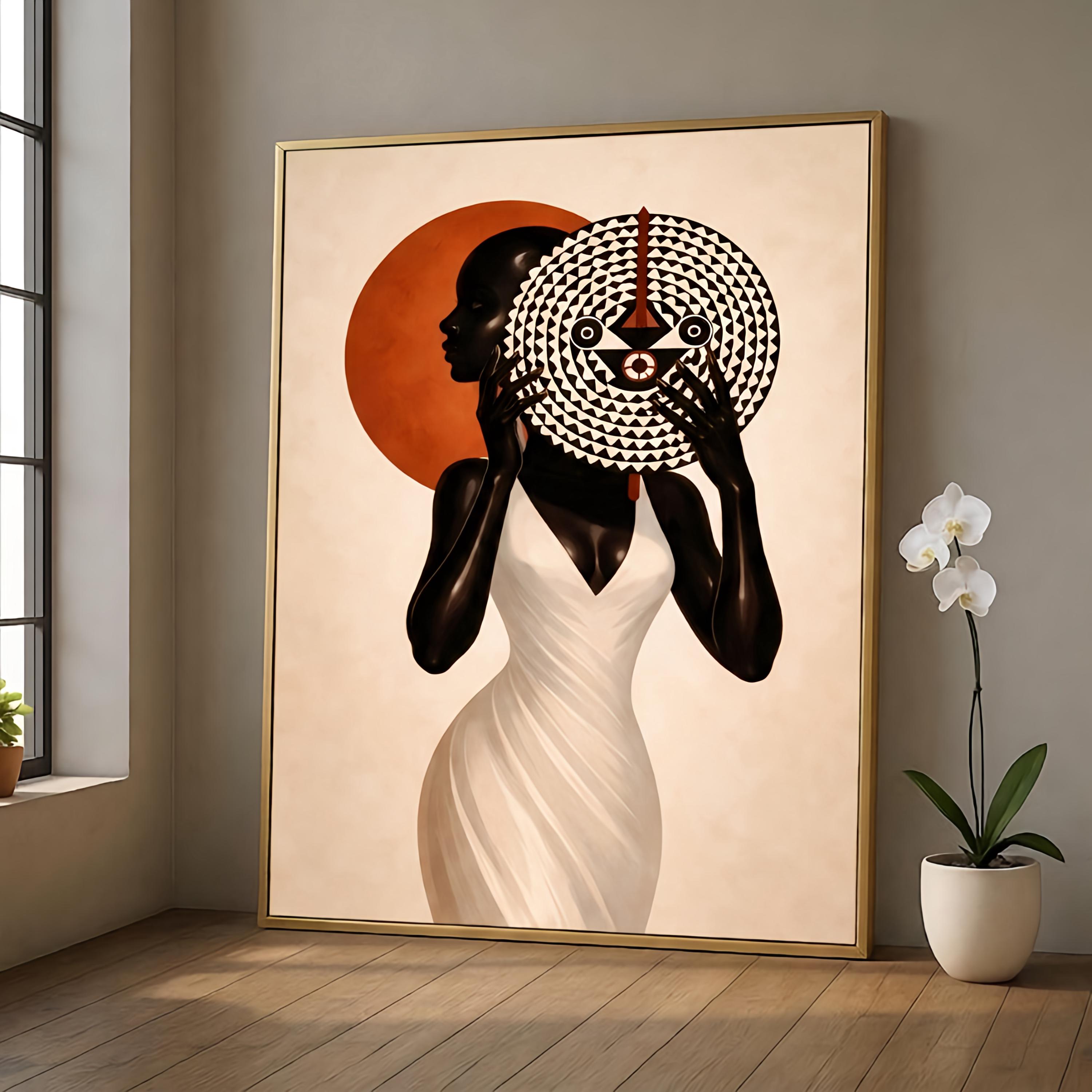 Abstract Black Woman Fashion Wall Art, Black Art Print, Afrocentric ...