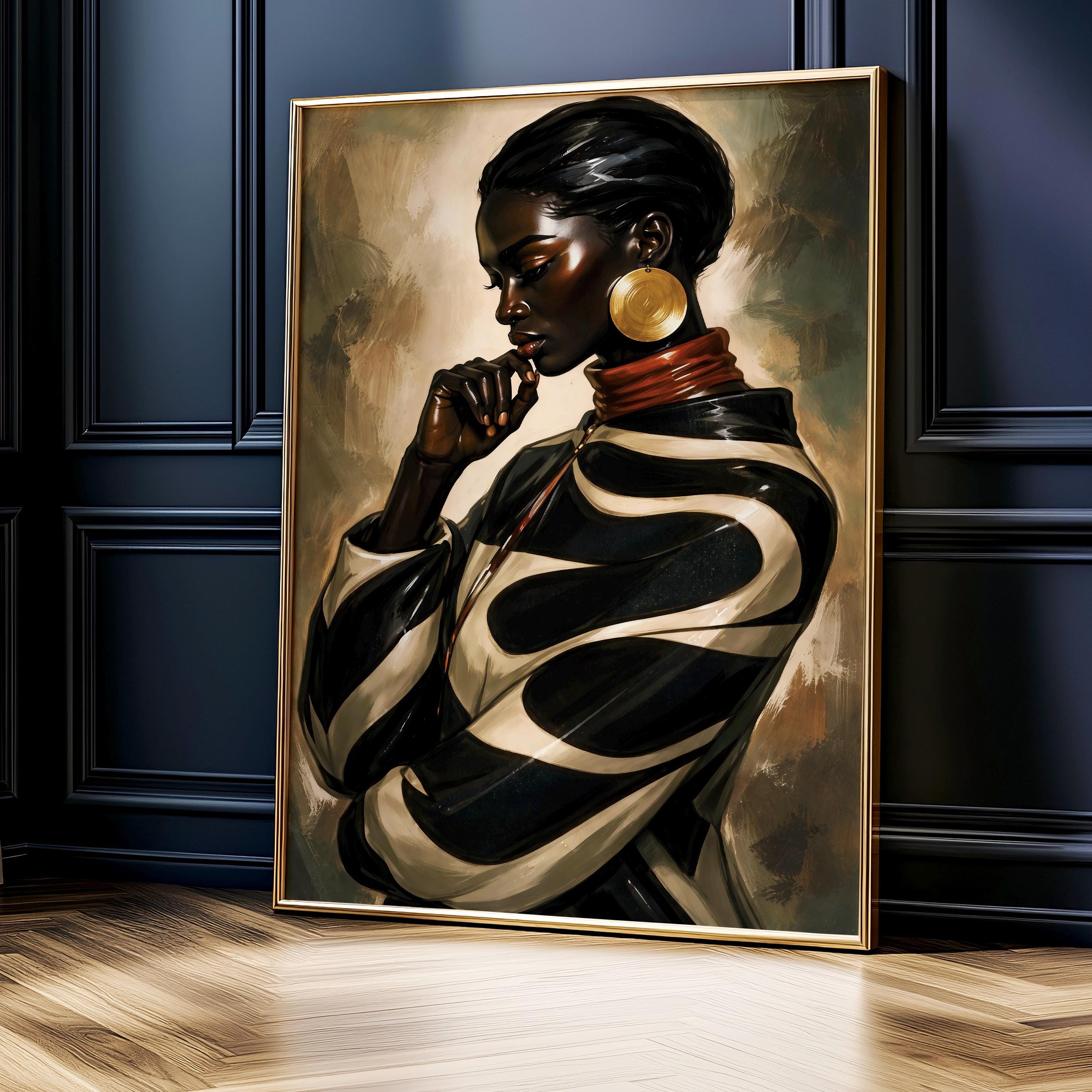 Abstract African Art Black Woman Print, Black Girl Wall Art, Afro ...