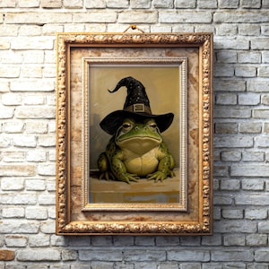 Witch Toad Gothic Print: Spooky Halloween, Dark Academia Decor (Digital Download