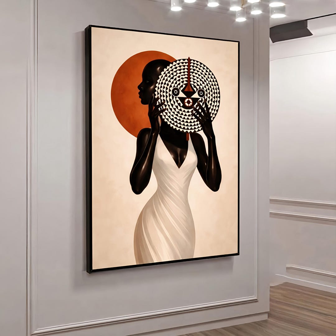 Abstract Black Woman Fashion Wall Art, Black Art Print, Afrocentric ...