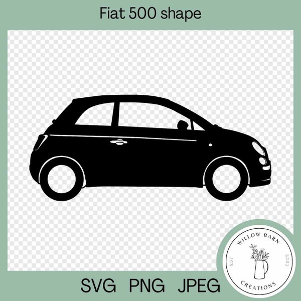 Fiat 500 SVG Graphic (Digital Download) | Cricut, Silhouette, PNG JPEG