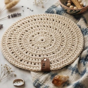 Round Table Mat. Handmade Crochet Home Decor.